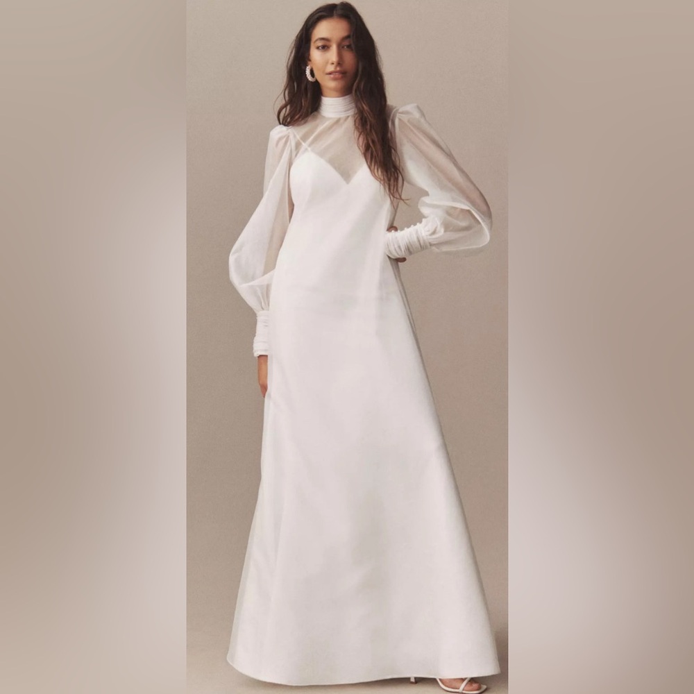 Watters Indy Sheer Slip Two-Piece Gown
